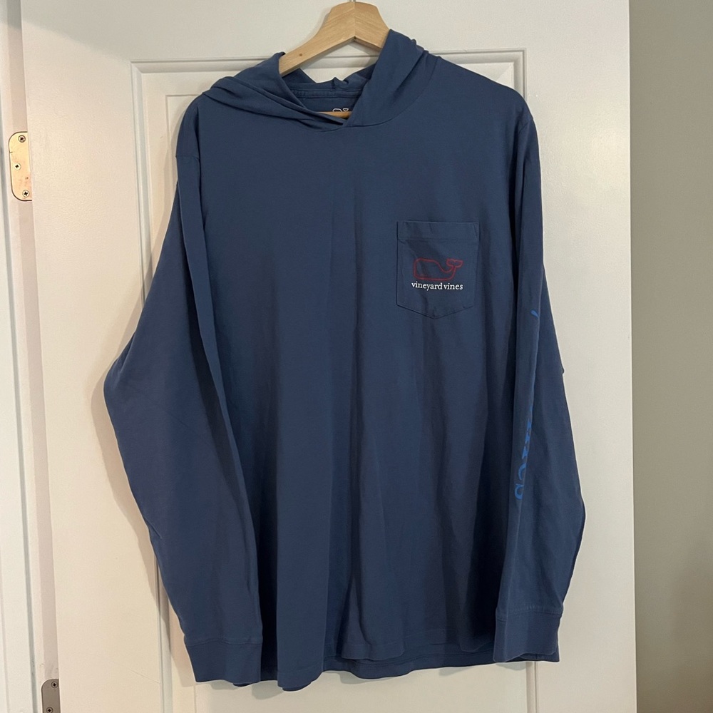 Vineyard Vines Blue Long Sleeve Hooded Shirt